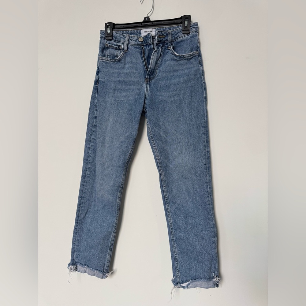 Zara Cropped High Waisted Denim